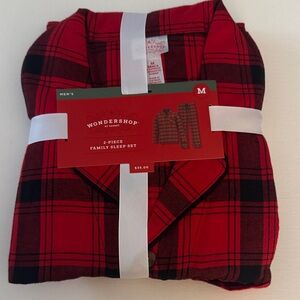 Flannel Pajamas Mens Medium Red Plaid